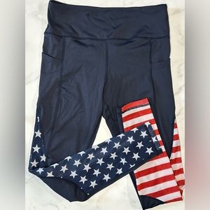 American Flag leggings with pockets
